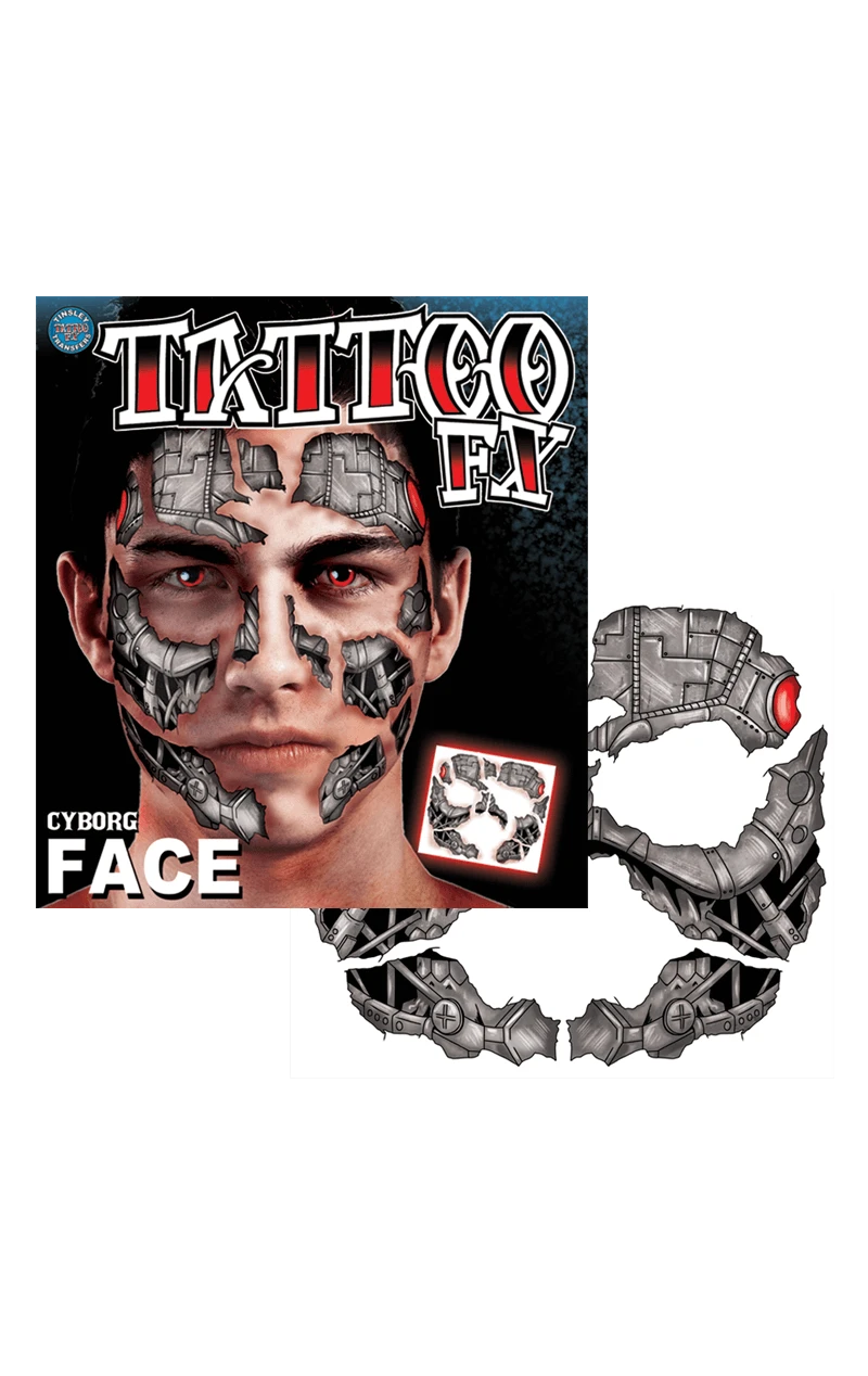 Cyborg Face Tattoo Accessory 1 Cyborg Face Tattoo Accessory