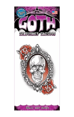 Skull And Roses Goth Tattoo Accessory