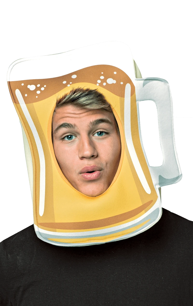Adult Beer Mug Headpiece Costume 1 Adult Beer Mug Headpiece Costume