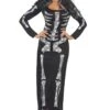 Smiffys Womens Skeleton Maxi Dress Costume