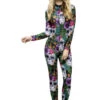 Smiffys Womens Day Of The Dead Catsuit Costume -Smiffys Sale Store 00060245p