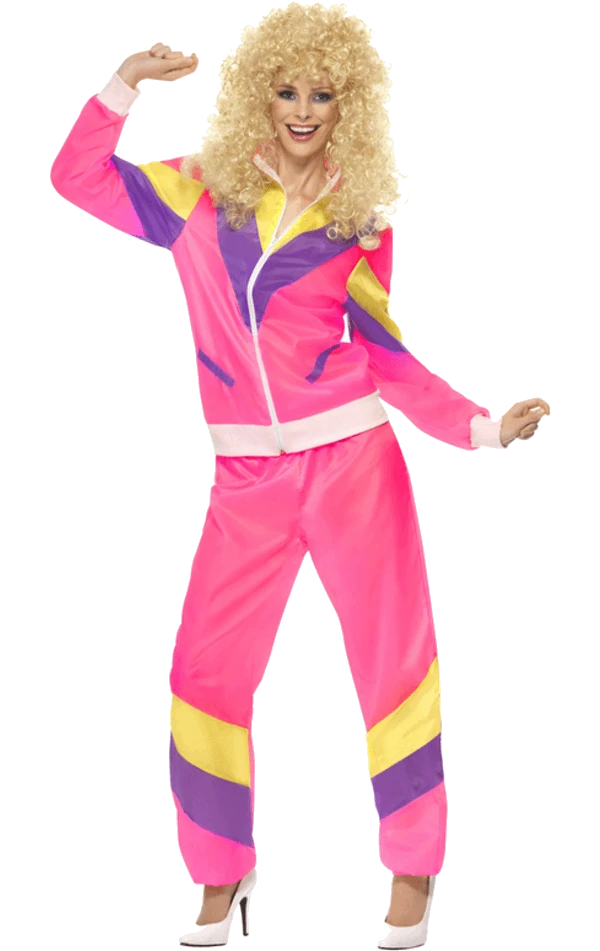 Smiffys Womens 80s Retro Shellsuit Costume 1 Smiffys Womens 80s Retro Shellsuit Costume