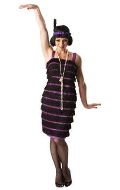 Purple & Black Flapper Costume