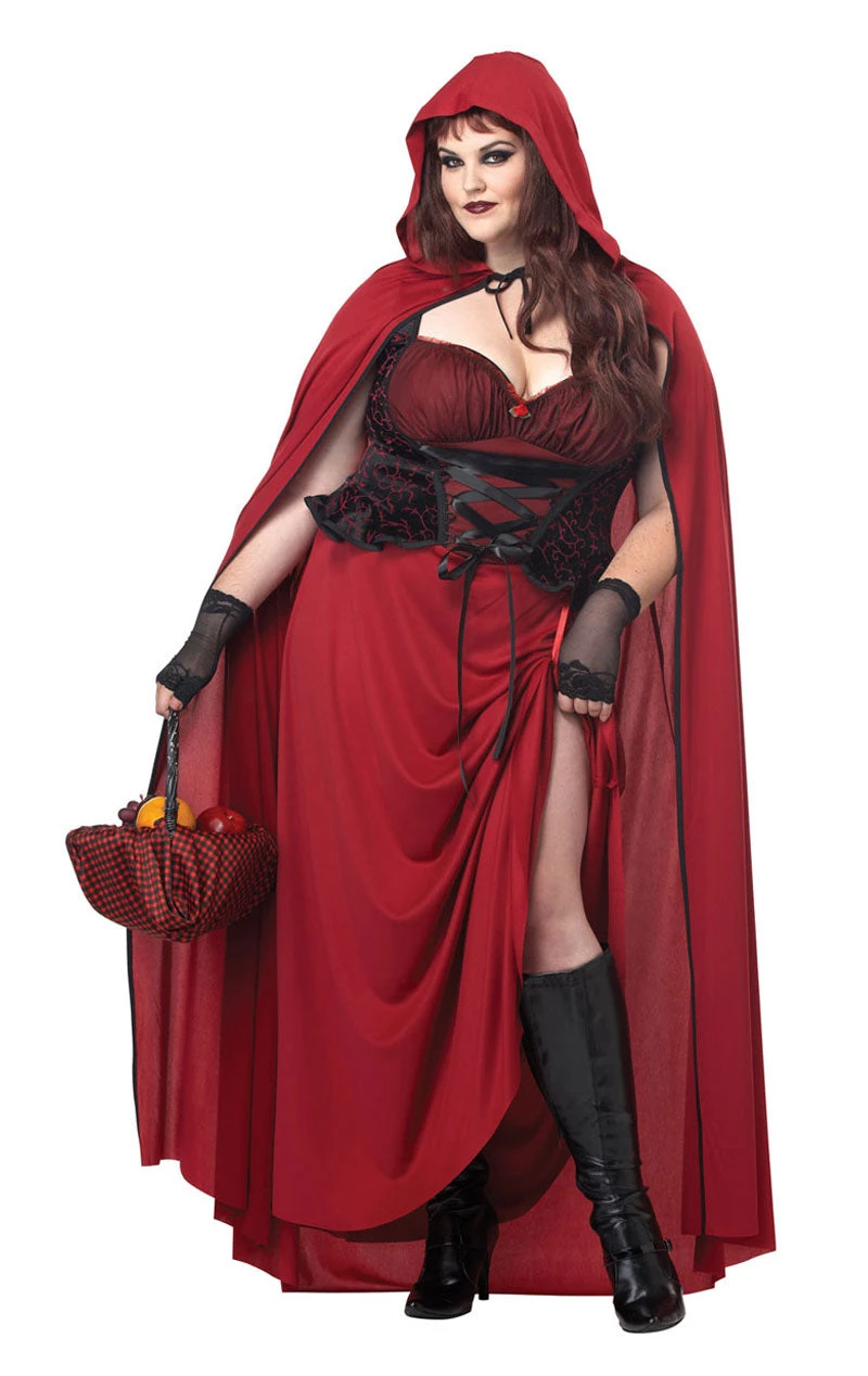 Womens Plus Size Dark Red Riding Hood Costume 1 Womens Plus Size Dark Red Riding Hood Costume
