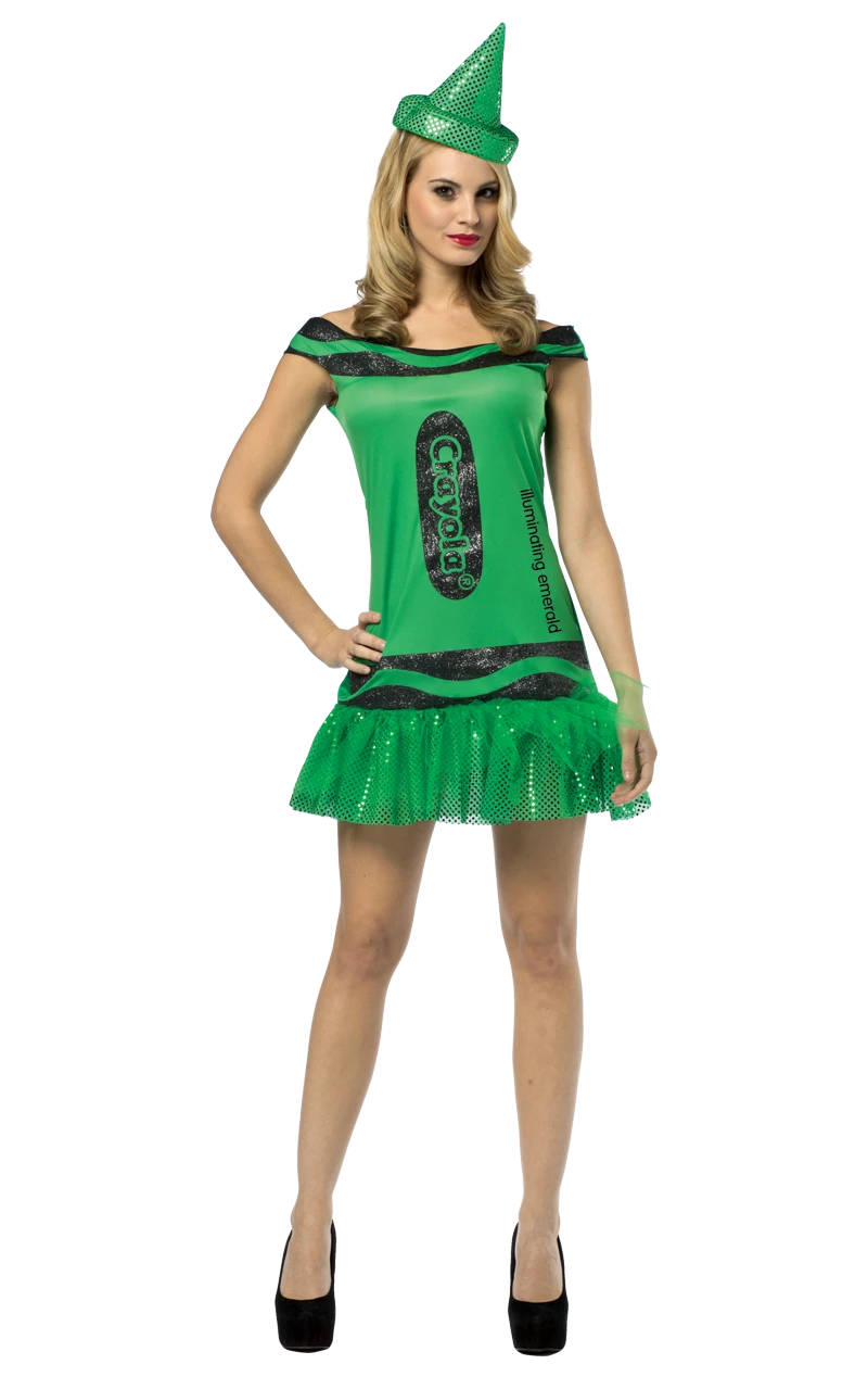 Ladies Emerald Crayola Crayon Costume 1 Ladies Emerald Crayola Crayon Costume