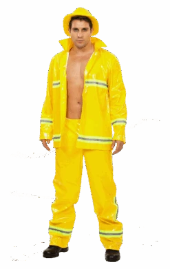 Smiffys Mens Yellow Fireman Costume
