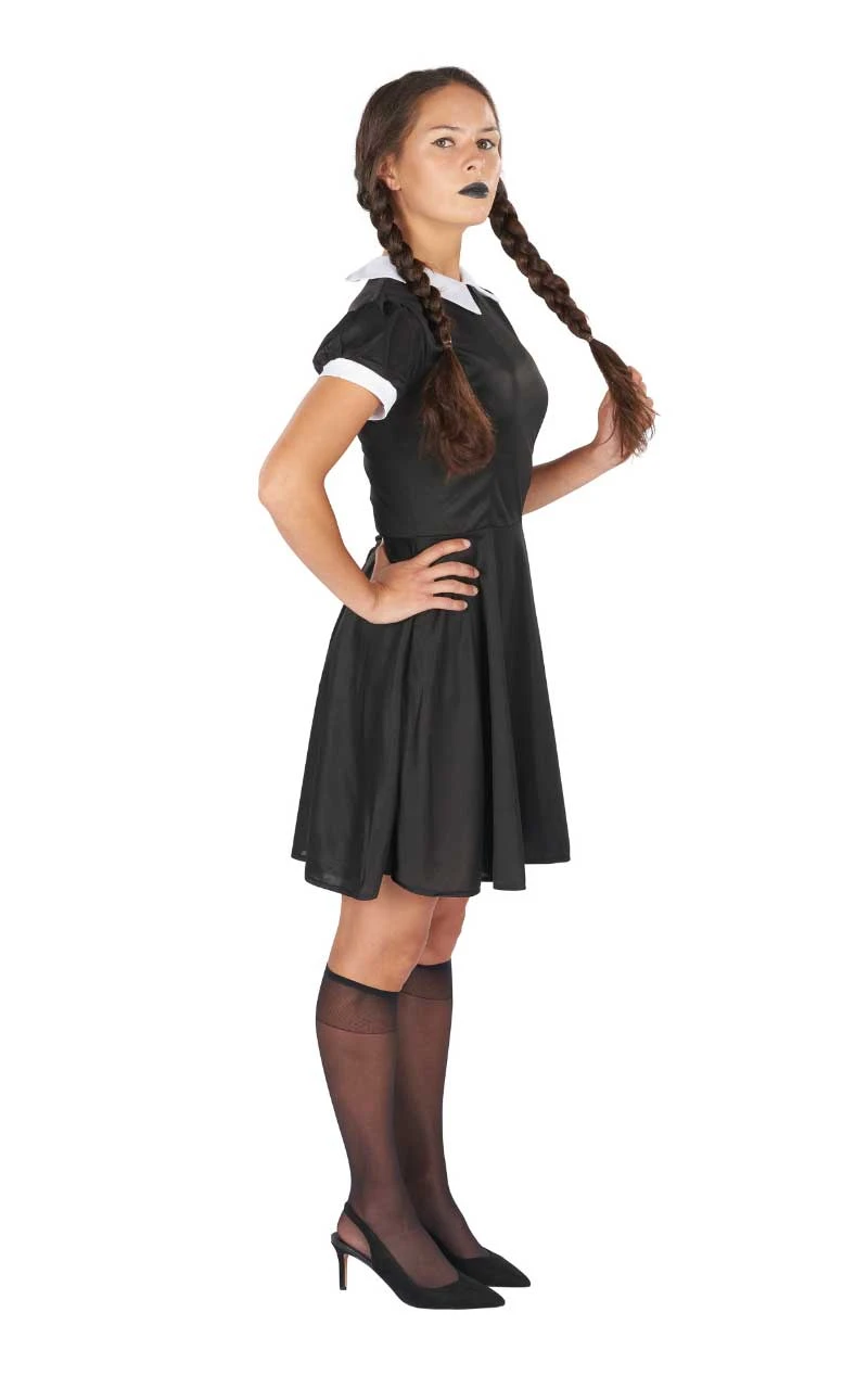 Womens 90s Wednesday Addams Costume 2 Womens 90s Wednesday Addams Costume - Image 2