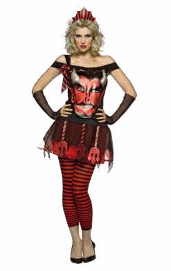 Womens Halloween Devil Face Costume