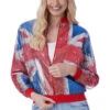 GENERIC Womens Union Jack Sequin Bomber Jacket -Smiffys Sale Store 00095429p