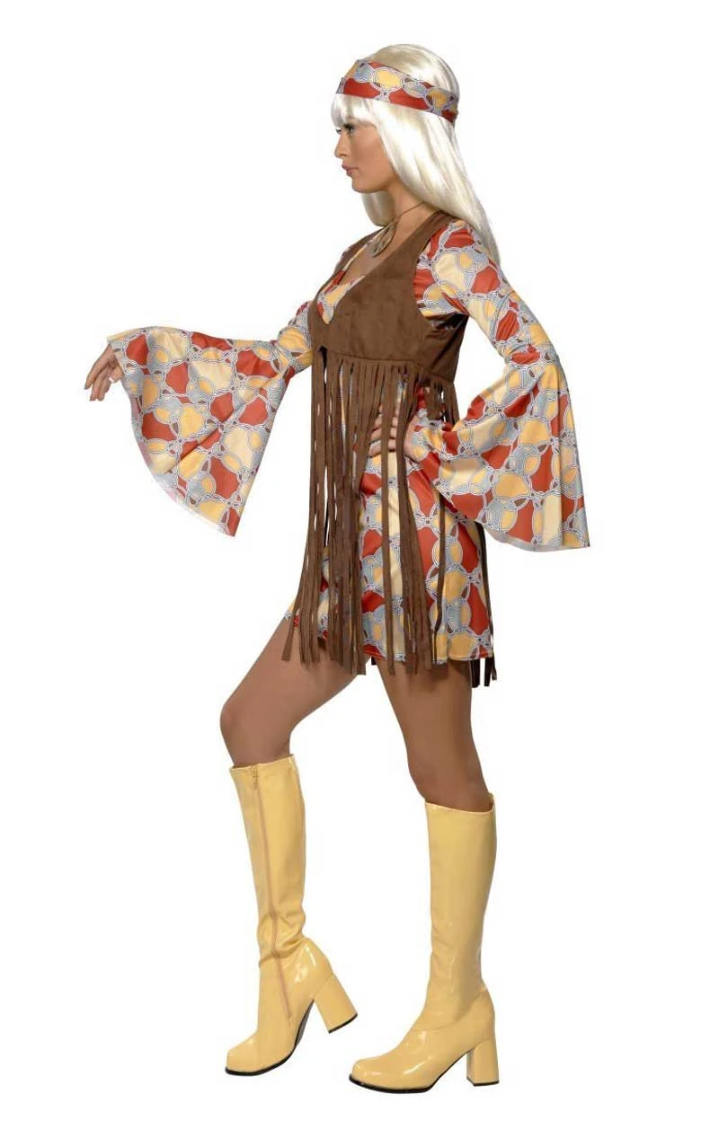 Smiffys Womens 1960s Hippy Costume 2 Smiffys Womens 1960s Hippy Costume - Image 2
