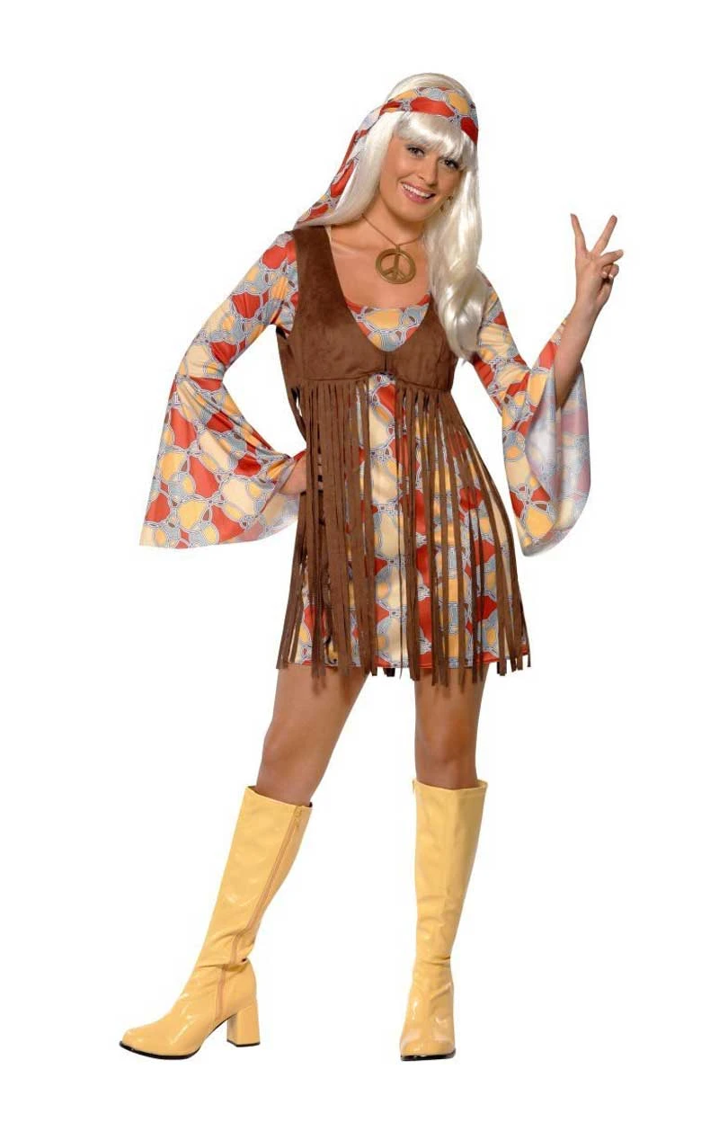 Smiffys Womens 1960s Hippy Costume 1 Smiffys Womens 1960s Hippy Costume