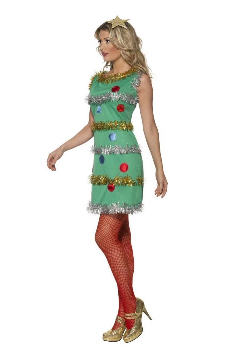 Smiffys Womens Christmas Tree Dress Costume 2 Smiffys Womens Christmas Tree Dress Costume - Image 2