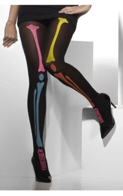 Smiffys Adult Neon Skeleton Tights