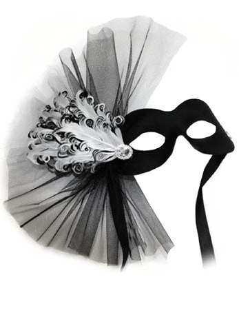 GENERIC Black & White Masquerade Facepiece 1 GENERIC Black & White Masquerade Facepiece