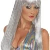 Smiffys Glitter Disco Silver Wig -Smiffys Sale Store glitter disco silver wig 994224