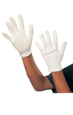Kids White Cotton Gloves
