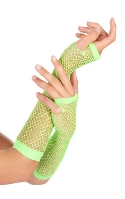 GENERIC Neon Green Fishnet Gloves