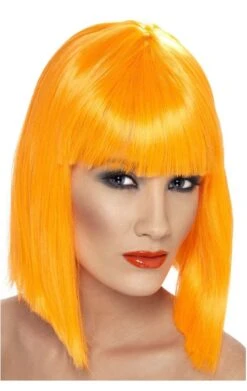 Smiffys Bright Orange Glam Bob Wig