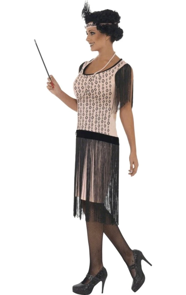Smiffys Pink Flapper Girl Costume 2 Smiffys Pink Flapper Girl Costume - Image 2