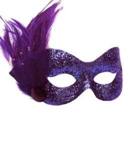 GENERIC Purple Glitter Masquerade Facepiece