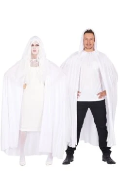 GENERIC Unisex White Hooded Cape